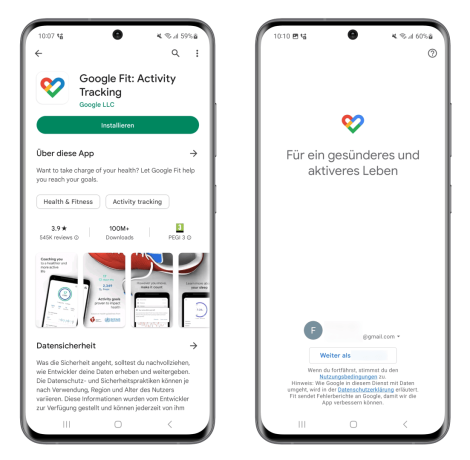 Google Fit im Play Store